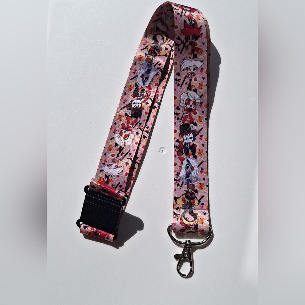 Hazbin Hotel Lanyard - Breakaway Clip & Lobster Claw Hook (Alastor Charlie Husk - Picture 6 of 10